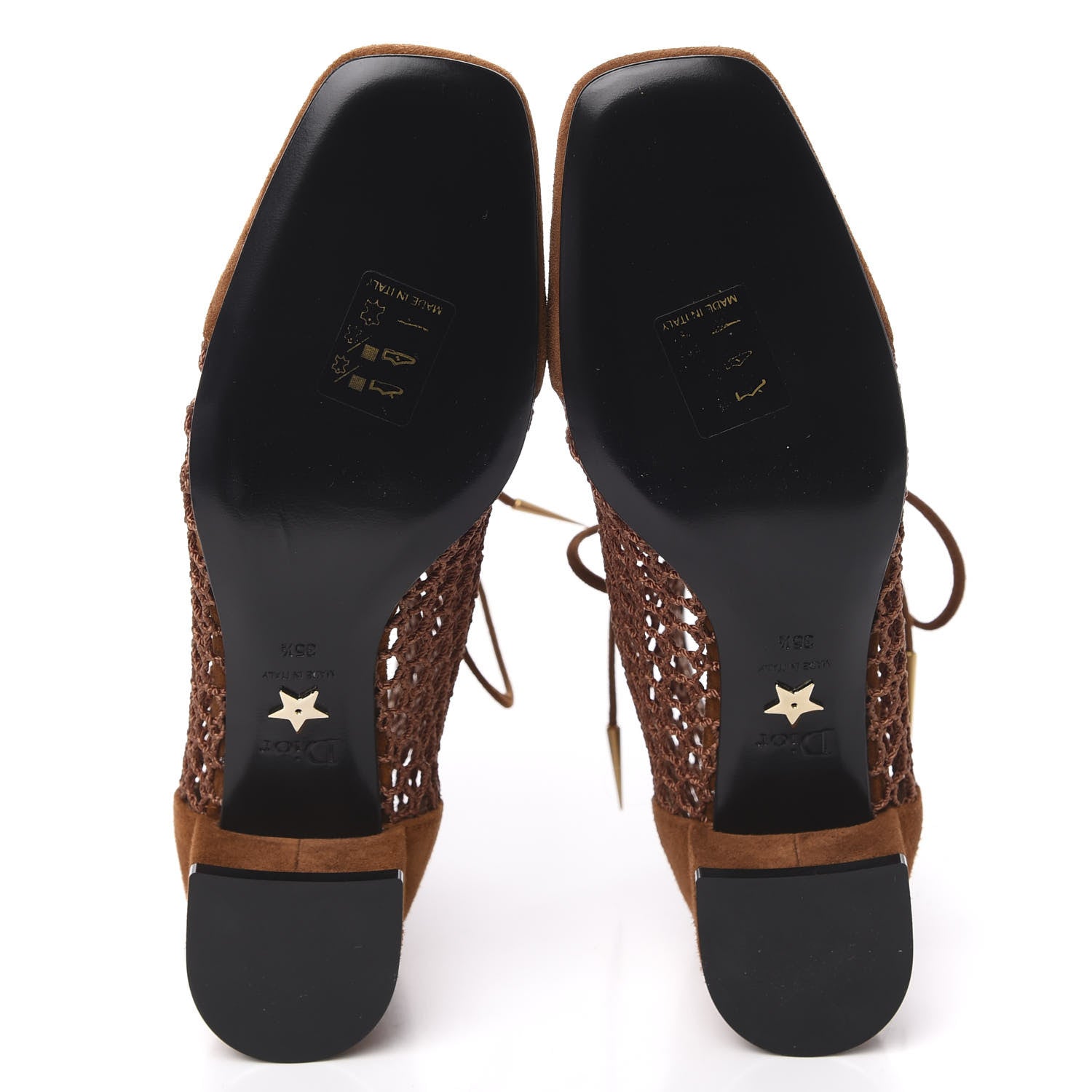 Christian Dior Suede Resille Naughtily-D 30mm Ankle Boots 35.5 Golden Brown 5 of 9