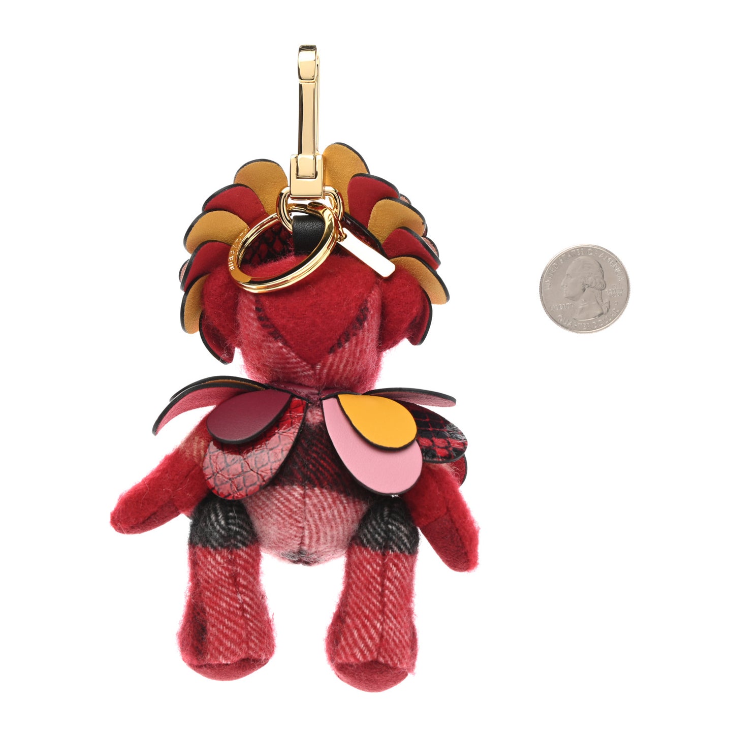 Cashmere Check Owl Thomas Bear Bag Charm Prince Red