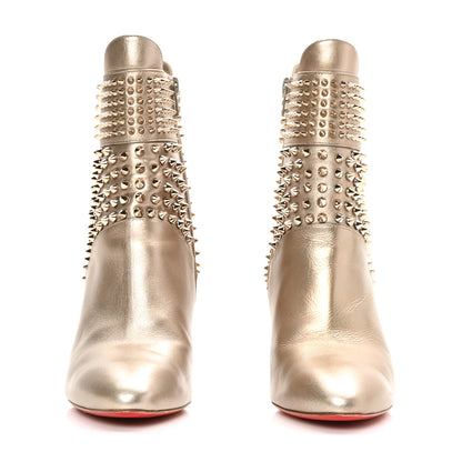 Christian Louboutin Calfskin Perle Spiked Hongroise 85 Ankle Boots 37.5 Colombe 2 of 6