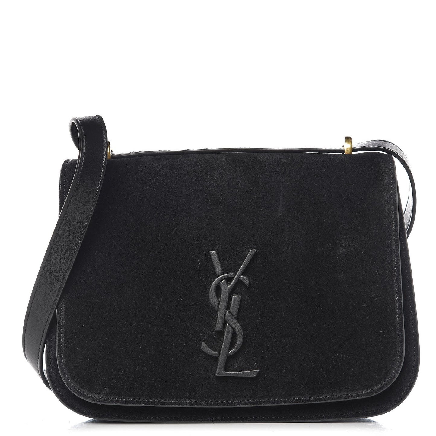 Suede Small Spontini Saddle Bag Black