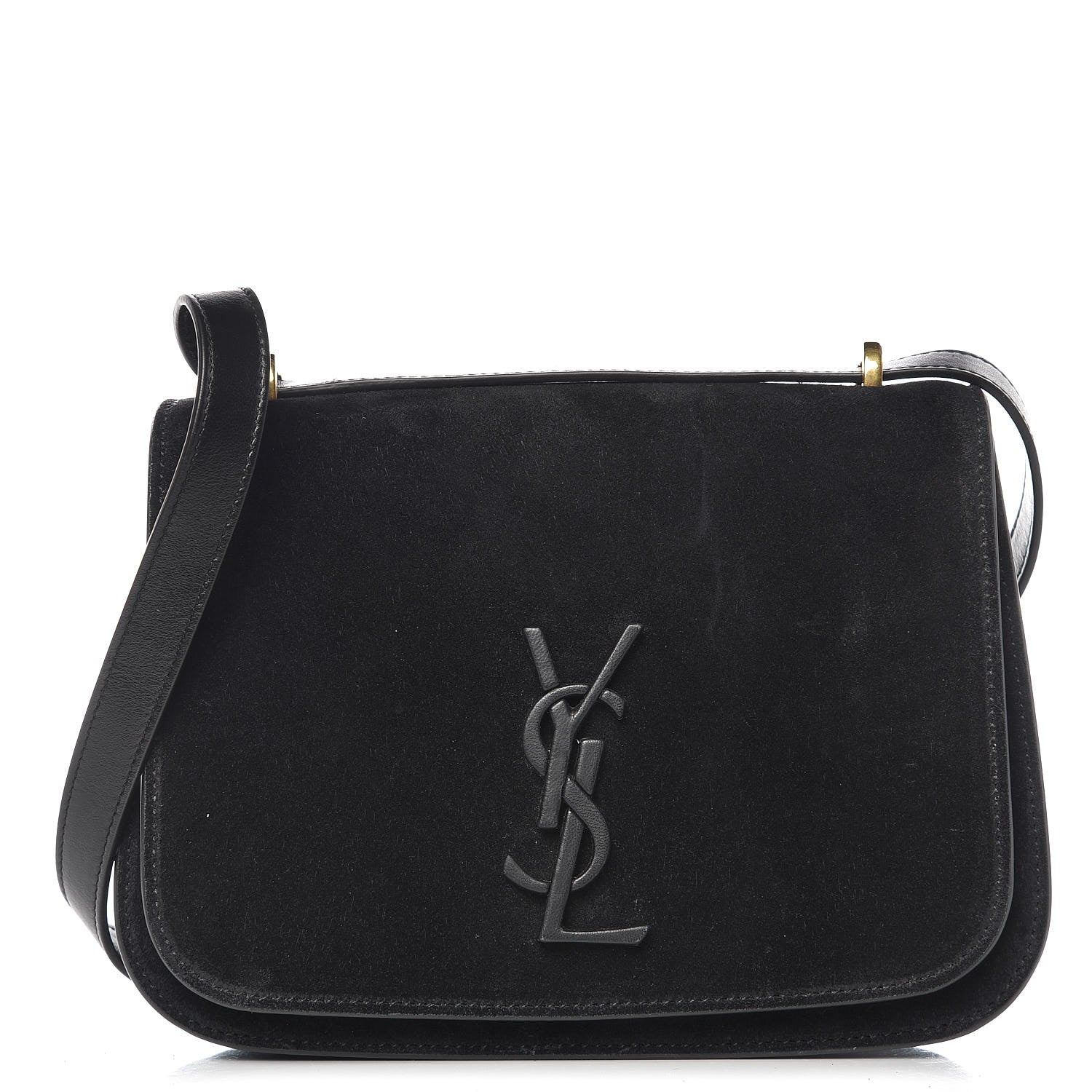 Saint Laurent Suede Small Spontini Saddle Bag Black 1 of 7