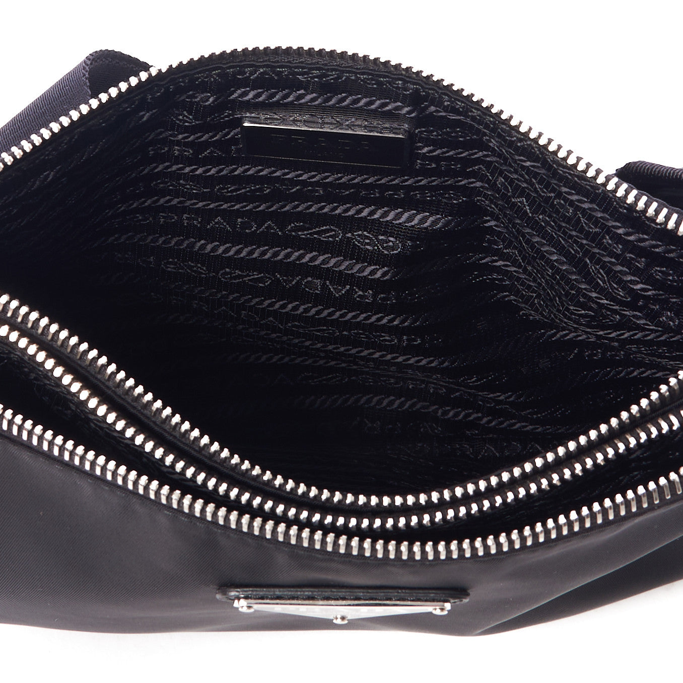 Prada Re-Nylon Saffiano Re-Edition 2000 Double Zip Crossbody Bag Black 7 of 9