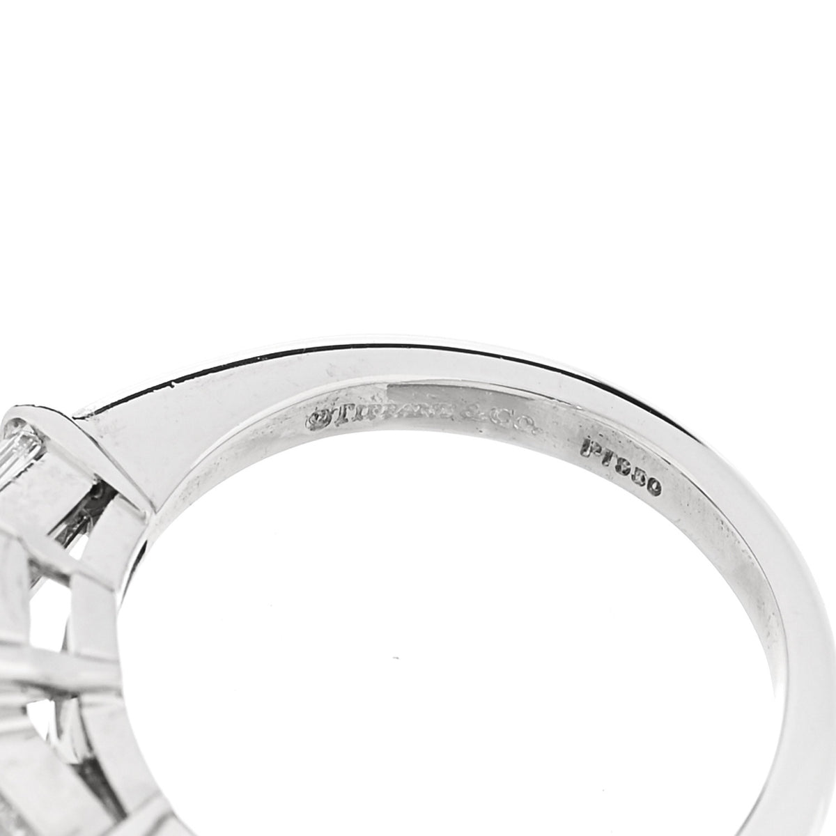 Platinum Diamond 2.15ct Emerald Cut Three Stone Engagement Ring 47 4.25