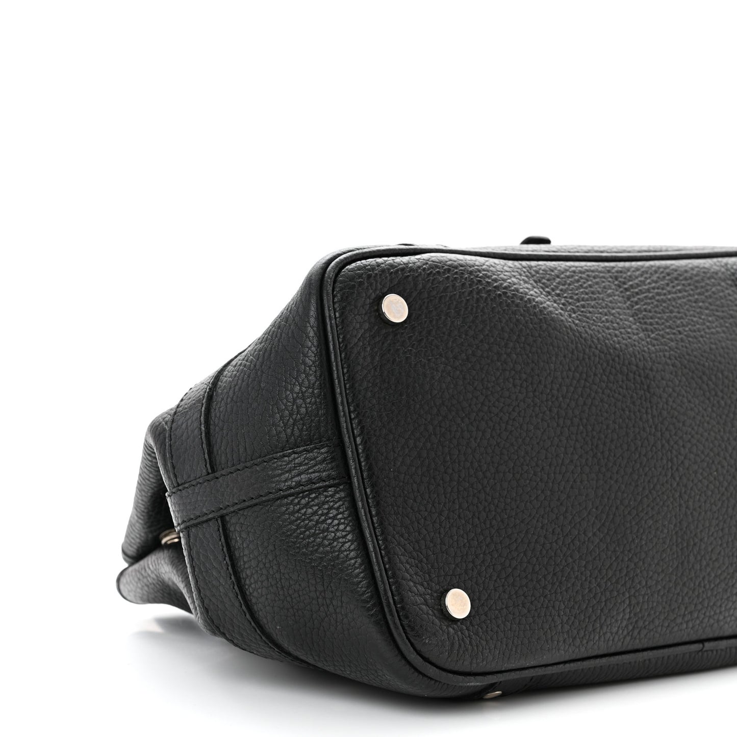 Calfskin Studded Buckle Tote Black