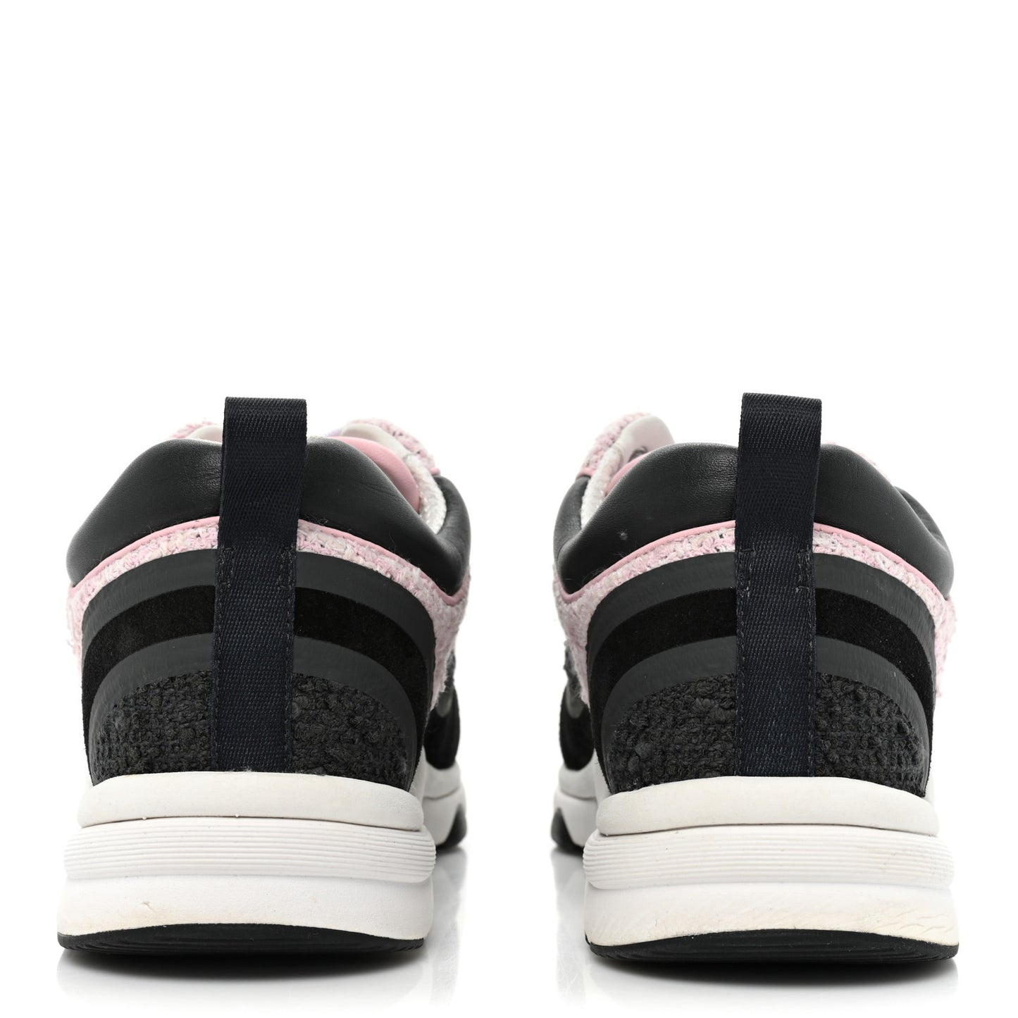 Tweed Suede Calfskin CC Sneakers 39 Gray Pink