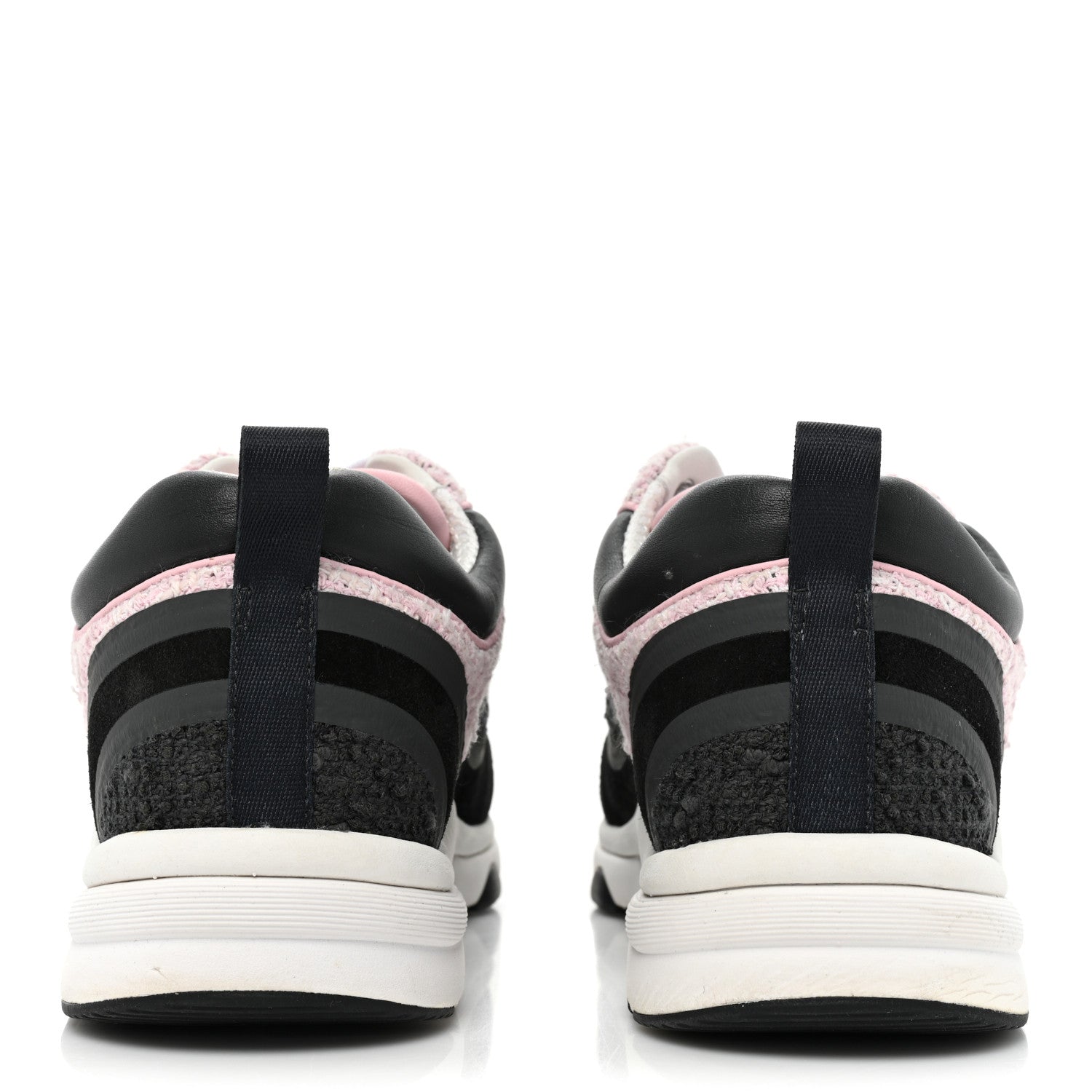 Chanel Tweed Suede Calfskin CC Sneakers 39 Gray Pink 4 of 14