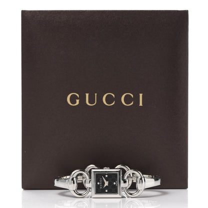 Gucci Stainless Steel Diamond 19mm Tornabuoni Quartz Watch Black 5 of 5