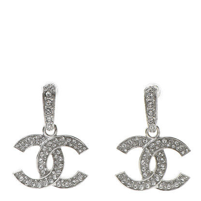 Chanel Crystal Palais Garnier CC Drop Earrings Silver 1 of 5
