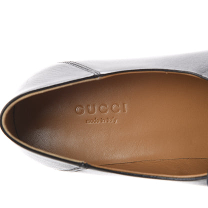 Gucci Goatskin Womens Horsebit Mid-Heel Loafers 37.5 Black 7 of 8