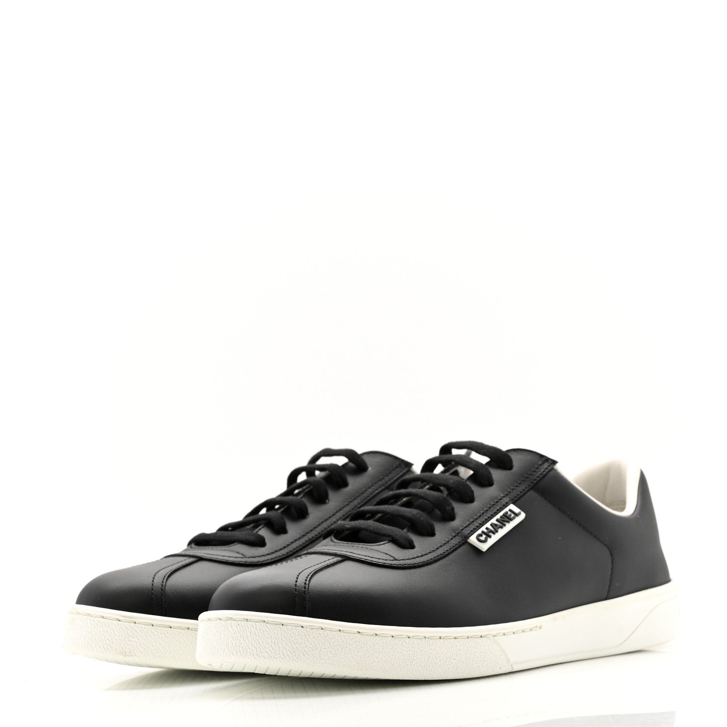 Chanel Calfskin CC Uniform Womens Sneakers 40 Black 4 of 12