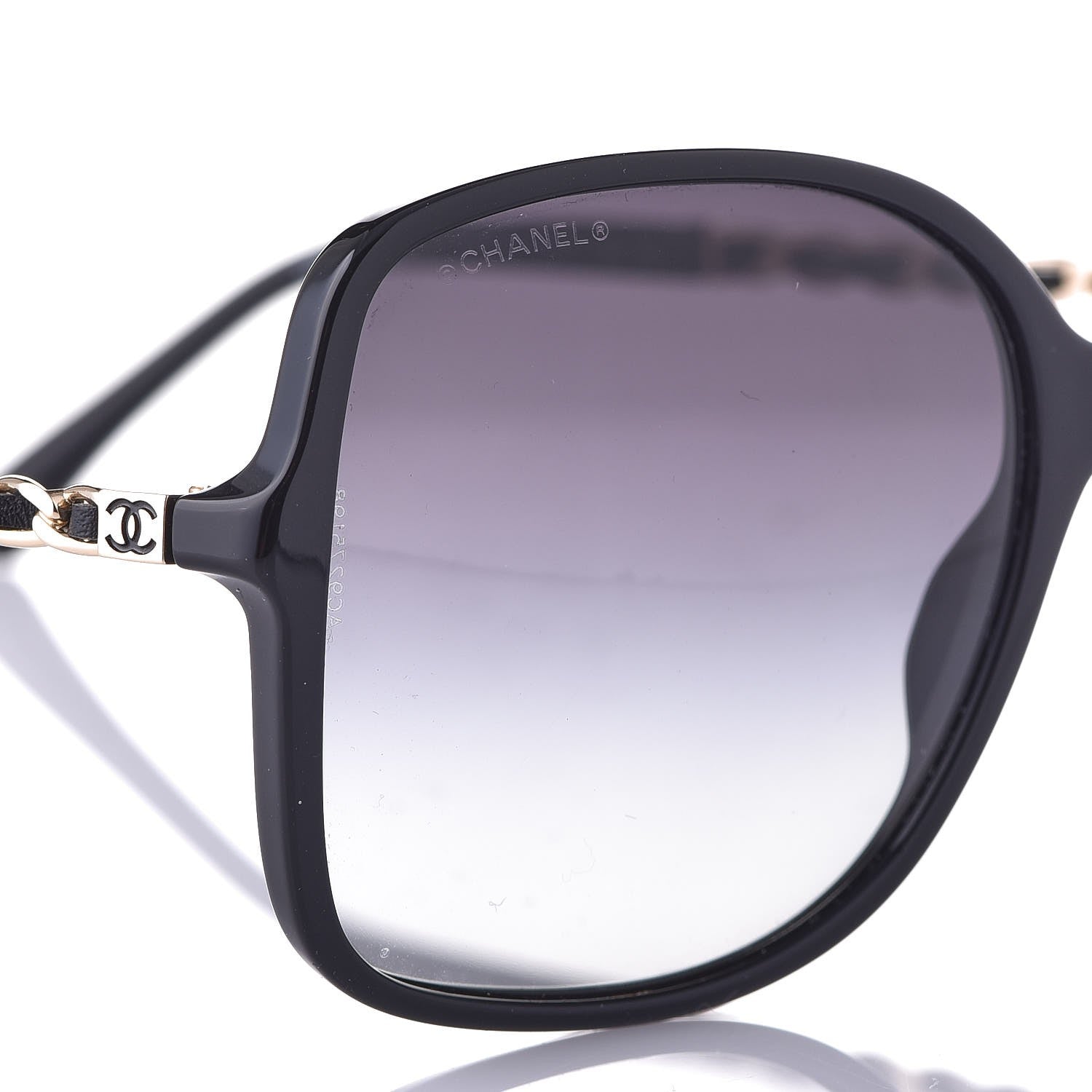 Chanel Lambskin Square Chain Sunglasses 5210-Q Black 7 of 9