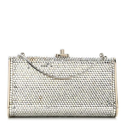 Judith Leiber Swarovski Crystal Minaudiere Clutch Silver 1 of 11