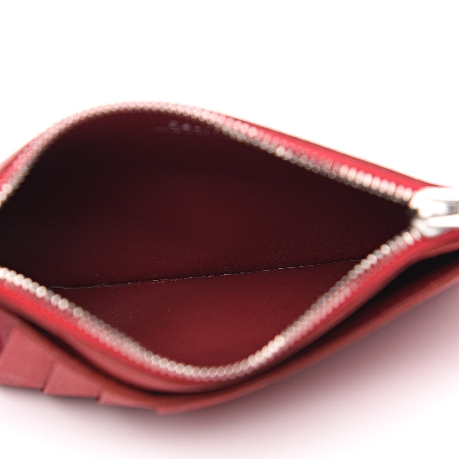 Celine Grained Calfskin Zipped Card Holder Red 4 of 7