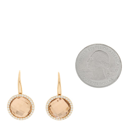 Roberto Coin 18K Rose Gold Diamond Smoky Quartz Drop Earrings 2 of 4