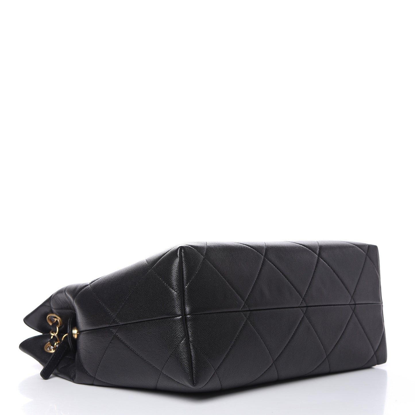 Caviar Quilted Large A Real Catch Shopping Bag Black