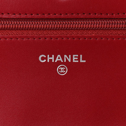 Chanel Calfskin Quilted Cambon Wallet On Chain WOC Red 6 of 11