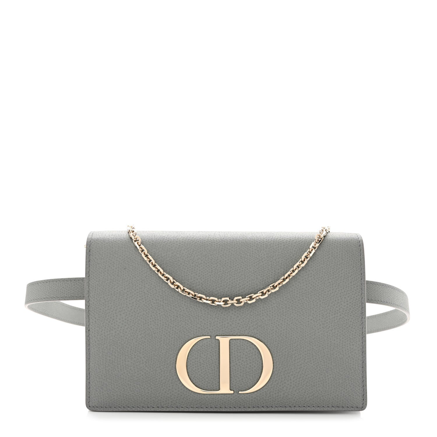Christian Dior Grained Calfskin 30 Montaigne 2 in 1 Pouch Grey 1 of 10