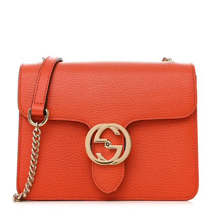 Gucci Dollar Calfskin Small Interlocking G Shoulder Bag Sun Orange 1 of 14