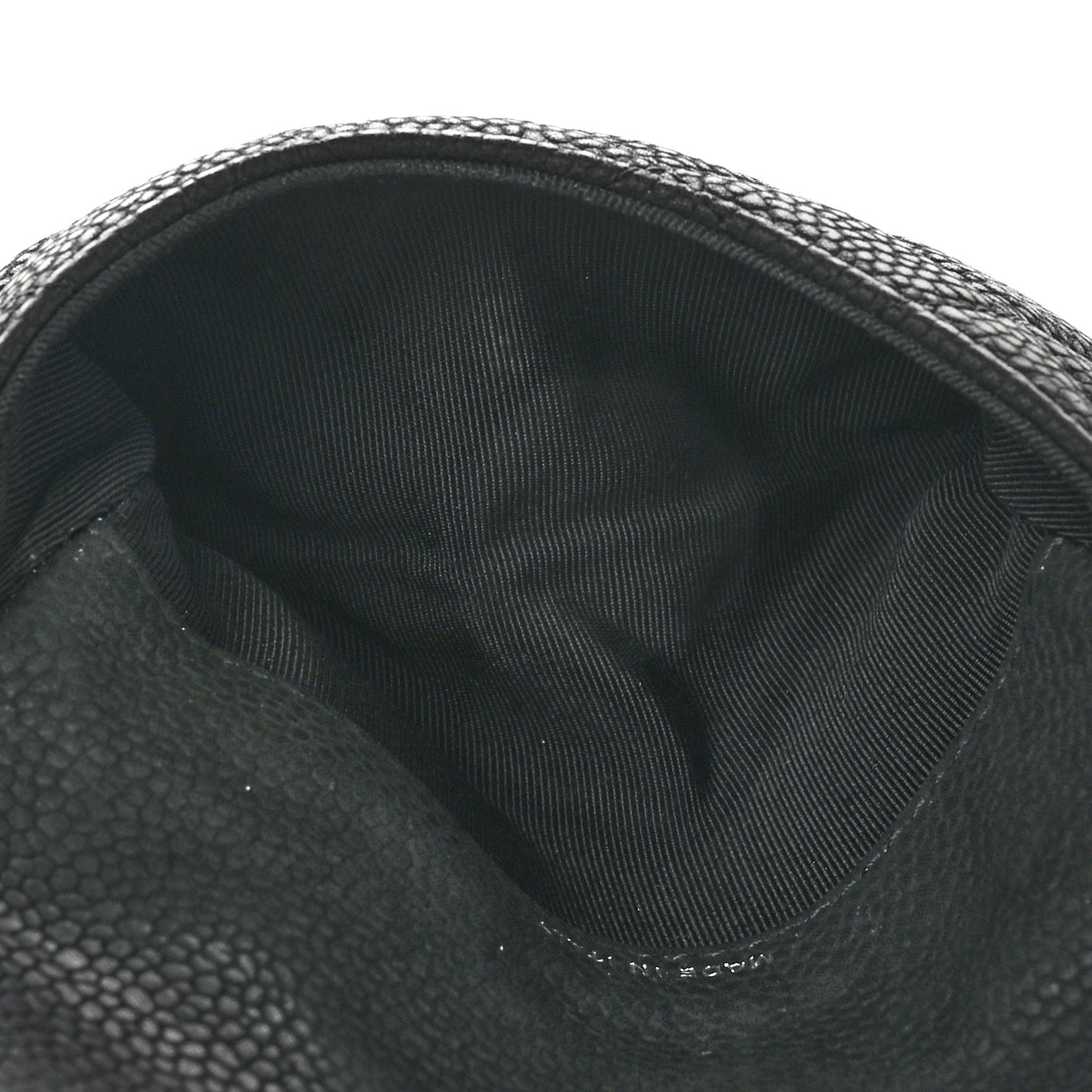 Iridescent Caviar Quilted Coin Purse Black