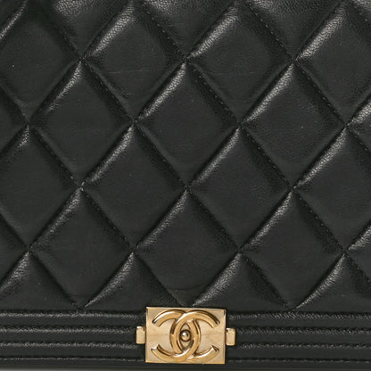 Chanel Lambskin Quilted Boy Wallet On Chain WOC Black 8 of 10