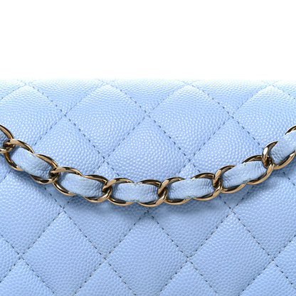 Chanel Caviar Quilted Small Double Flap Light Blue 8 of 13
