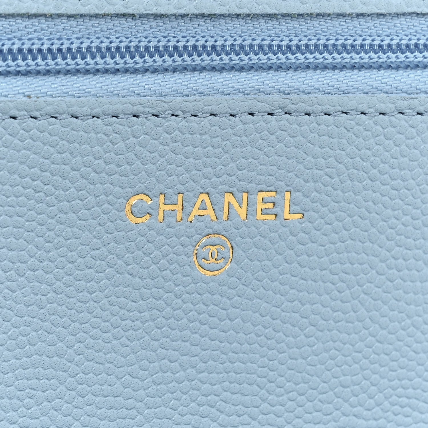 Chanel Caviar Quilted Wallet on Chain WOC Light Blue 7 of 16