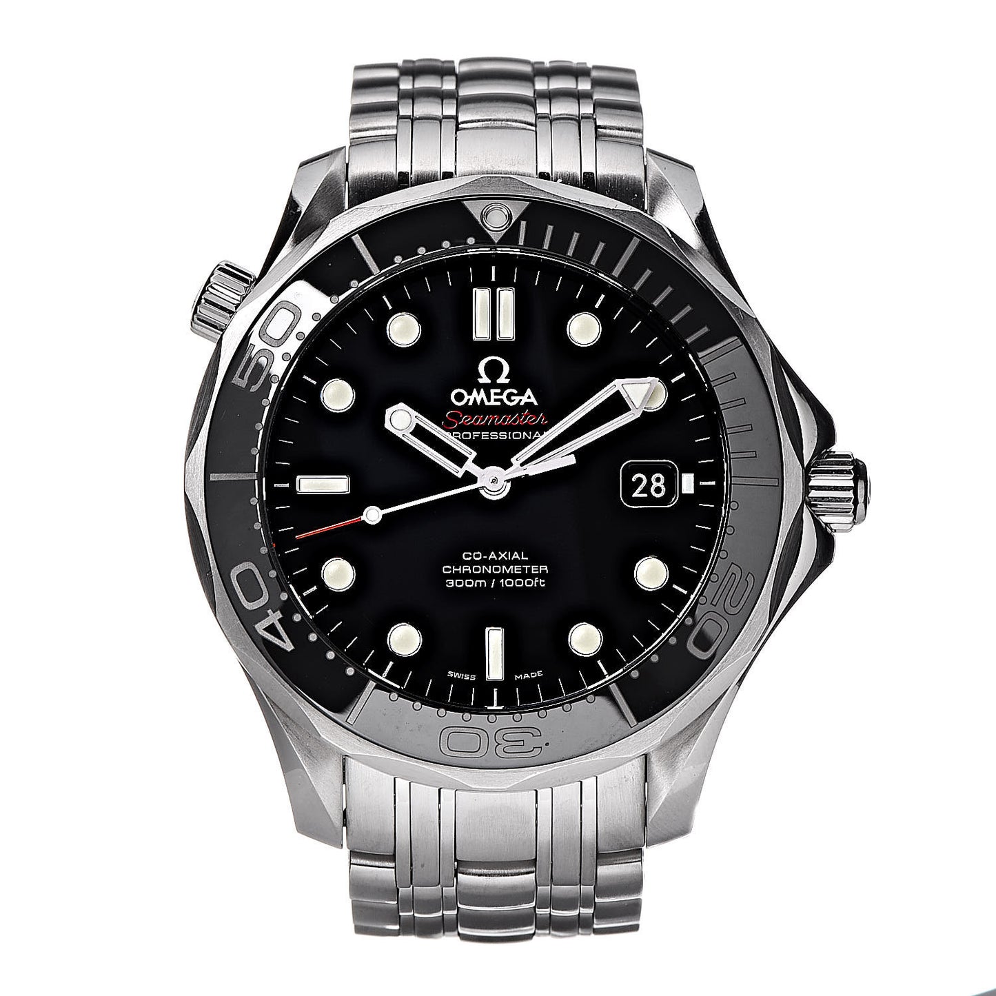 Stainless Steel 41mm Seamaster Professional Co-Axial Diver Automatic Watch Black 212.30.41.20.01.003
