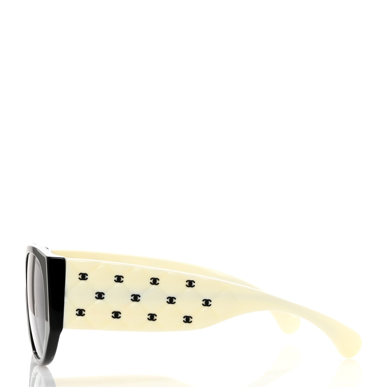 Chanel Acetate Quilted CC Pilot Sunglasses 71465 White Black 3 of 8