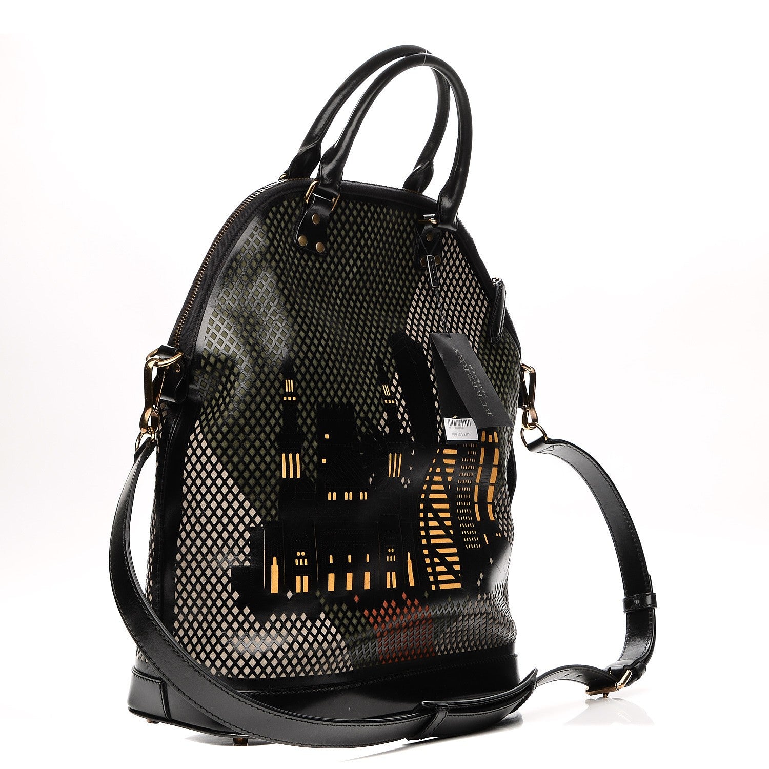 Burberry Prorsum Laser Cut Calfskin Hong Kong Medium Bloomsbury Black Elderberry 4 of 9