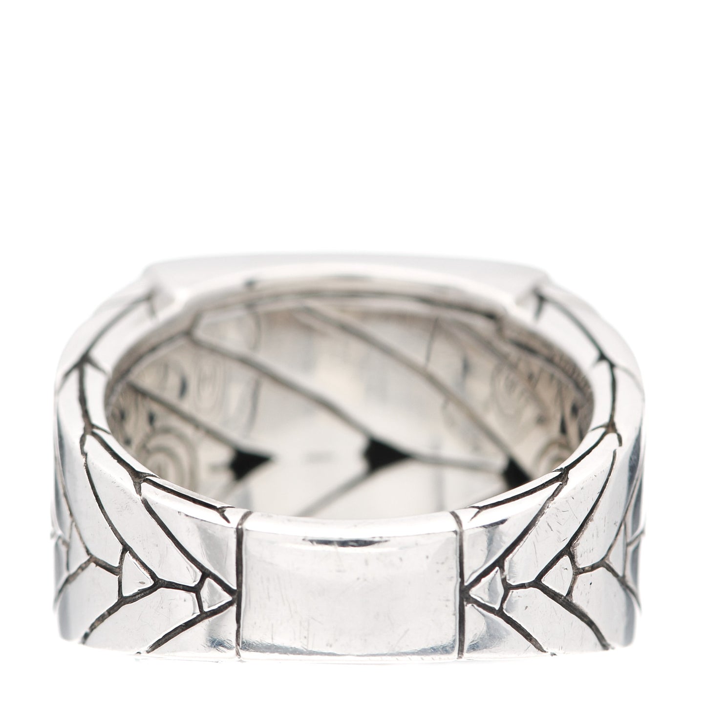 Sterling Silver Black Sapphire Modern Chain Signet Ring 62 10