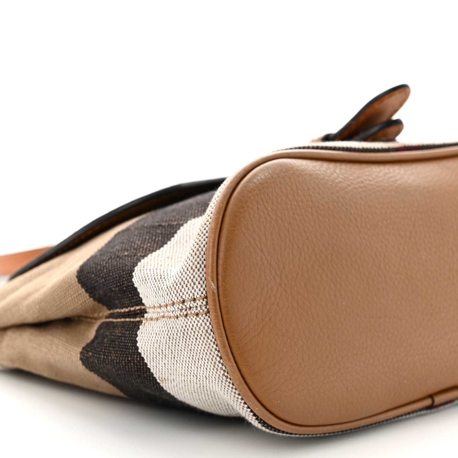 Burberry Mega Check Grainy Calfskin Small Gowan Messenger Bag Saddle Brown 10 of 17