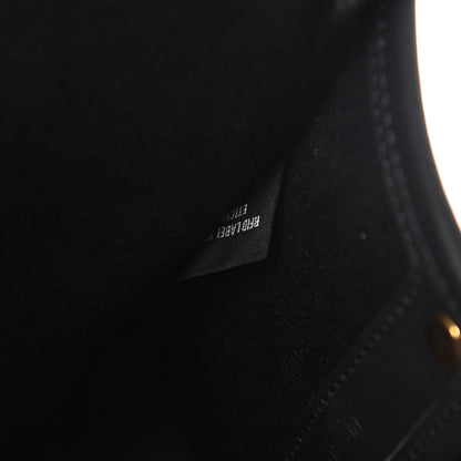 Fendi Glazed Fabric Vitello Century FF 1974 Stamp Patch Mini Peekaboo Defender Cover Mogano Panna Black 6 of 8