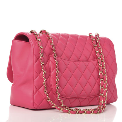 Chanel Lambskin Quilted Jumbo Mademoiselle Chic Flap Fuchsia 3 of 15