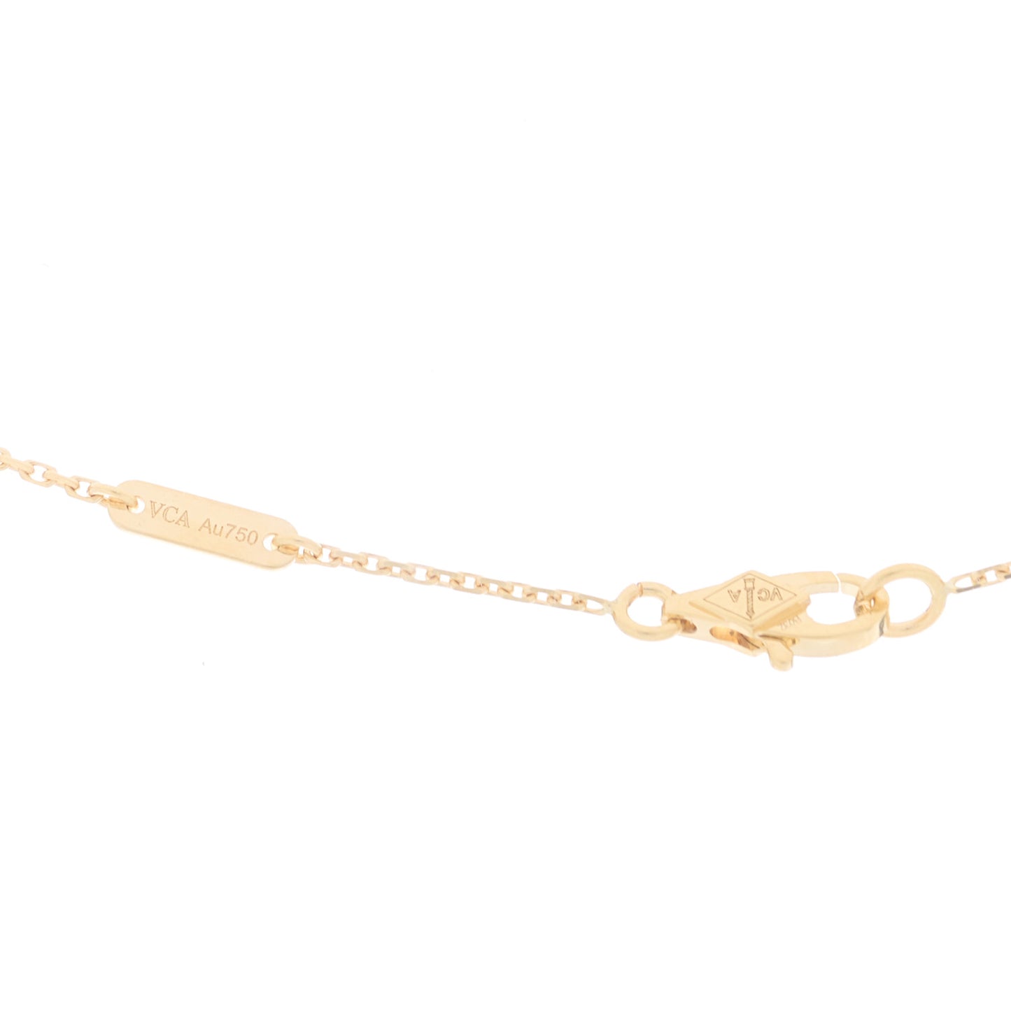 18K Yellow Gold Mother of Pearl Sweet Alhambra Butterfly Pendant Necklace