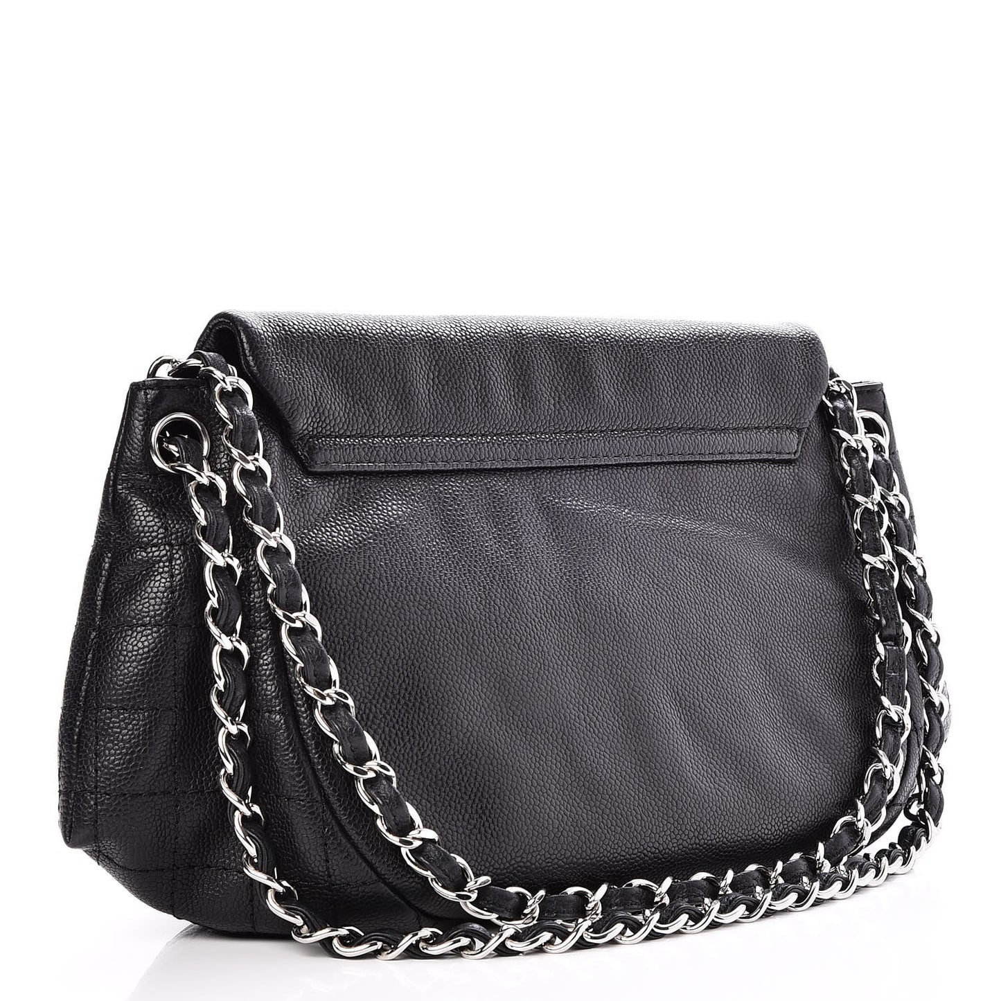 Caviar Half Moon Large Flap Black