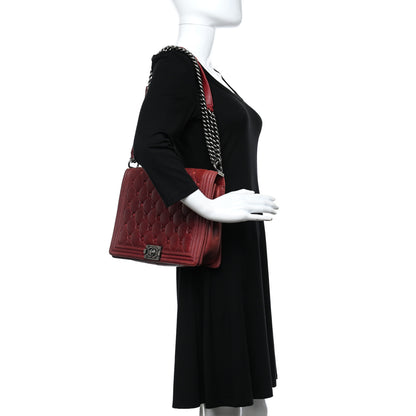 Chanel Chesterfield Quilted Large Celtic Boy Flap Red 2 of 14