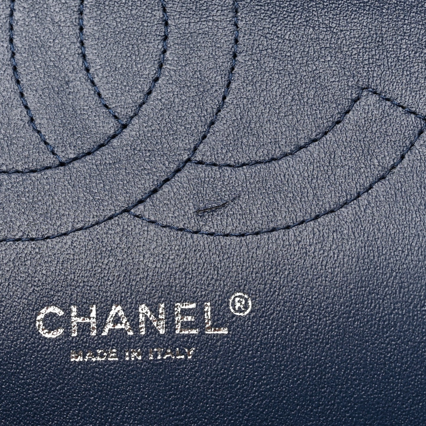 Patent Quilted Jumbo Double Flap Navy
