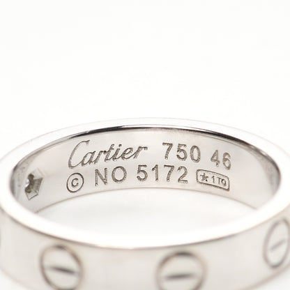 Cartier 18K White Gold Diamond 4mm LOVE Wedding Band Ring 46 3.75 7 of 8