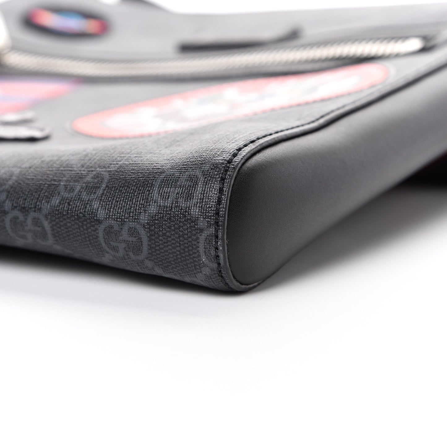 GG Supreme Monogram Night Courrier Flat Messenger Bag Black Multicolor