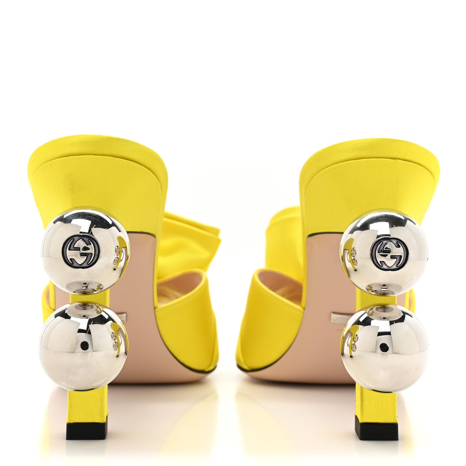 Gucci Satin Shawana Flower Sandals 38.5 Shine Yellow 4 of 14