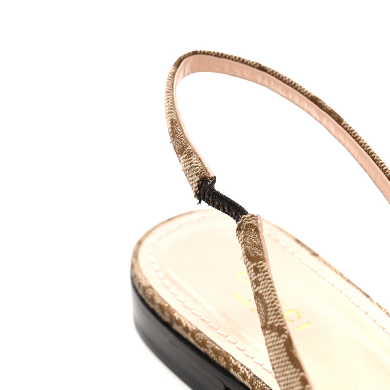 Gucci Monogram Horsebit Womens Slingback Ballet Flat 38 Beige Ebony Cocoa 10 of 12