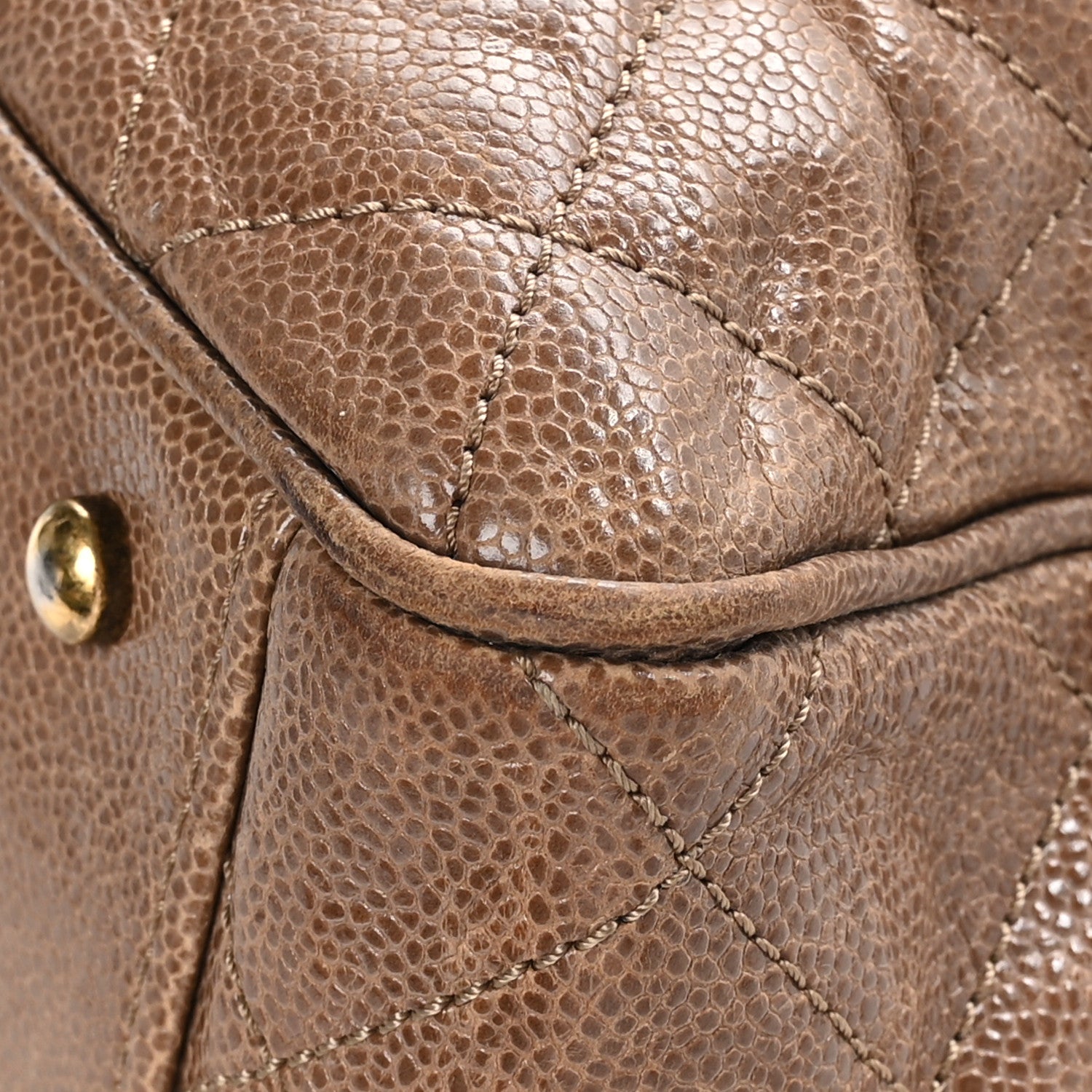 Chanel Glazed Caviar Quilted Small Shiva Tote Beige 9 of 15