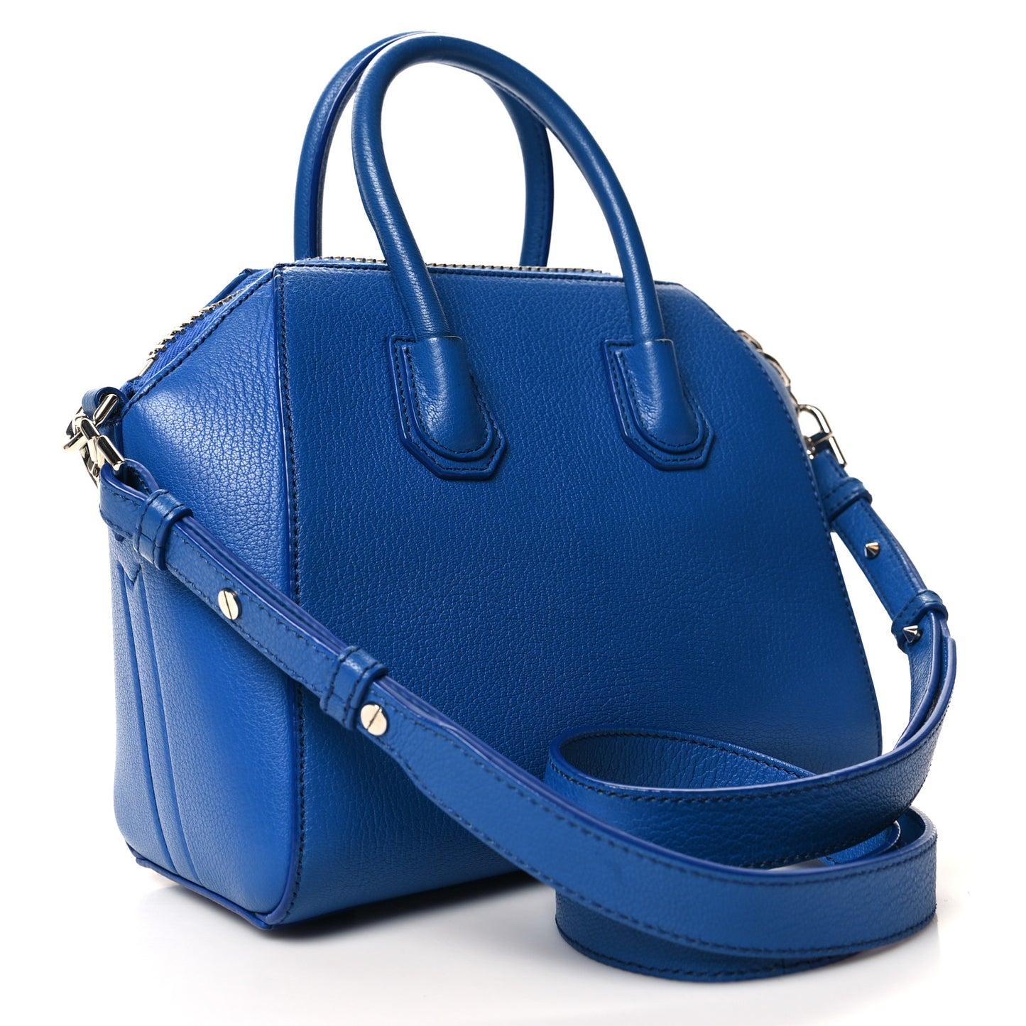 Sugar Goatskin Mini Antigona Persian Blue
