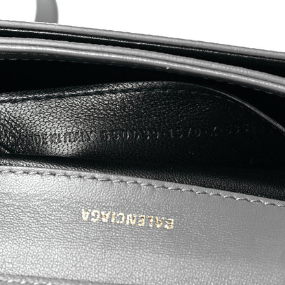 Balenciaga Grained Calfskin Logo Ville Day Bag XS Gris Perle Fonce White 6 of 9