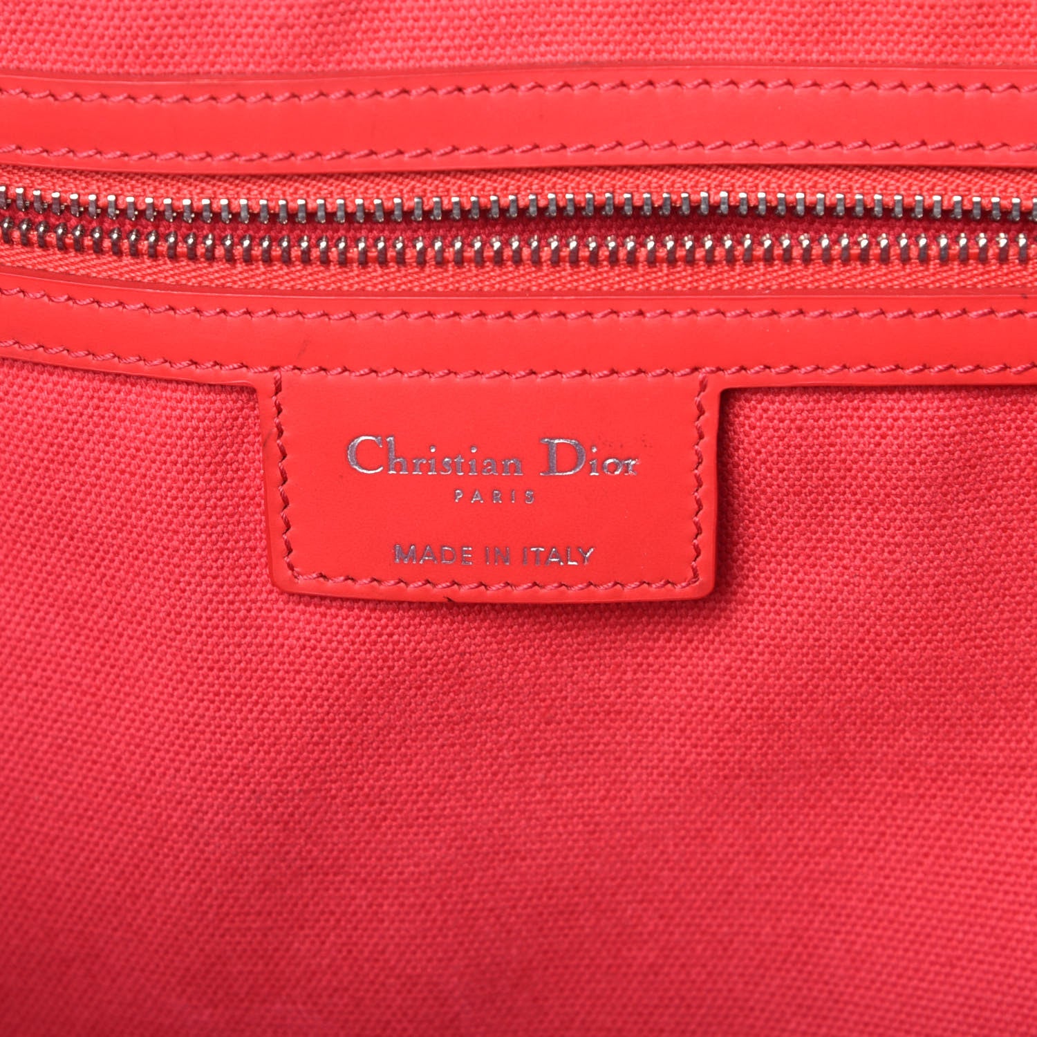 Christian Dior Coated Canvas Cannage Panarea Shopping Tote Red 11 of 17