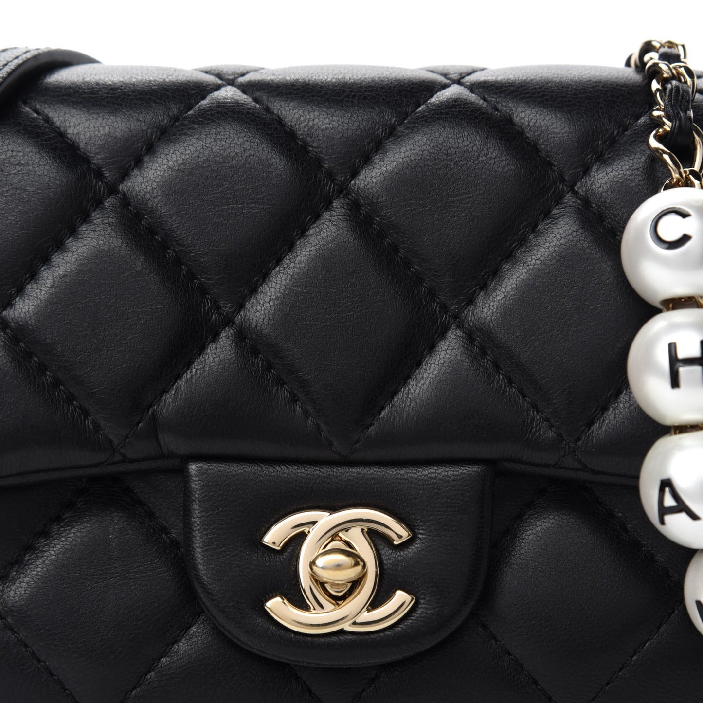 Lambskin Quilted Mini My Precious Flap Black