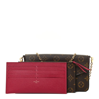 Louis Vuitton Monogram Pochette Felicie Chain Wallet Fuchsia 3 of 11