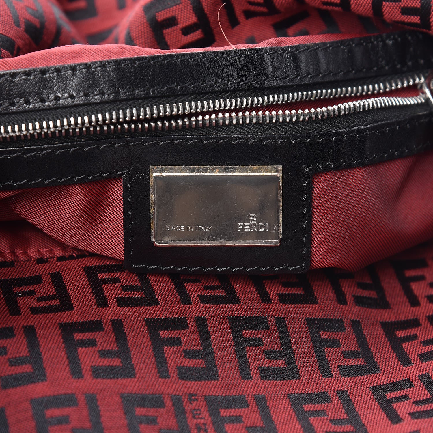 Fendi Zucchino Baguette Red Black 6 of 10