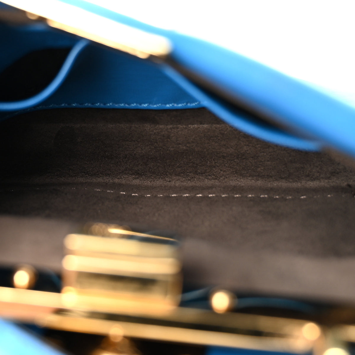 Fendi Shiny Nappa Micro Peekaboo Iconic Satchel Blue Royal 6 of 9