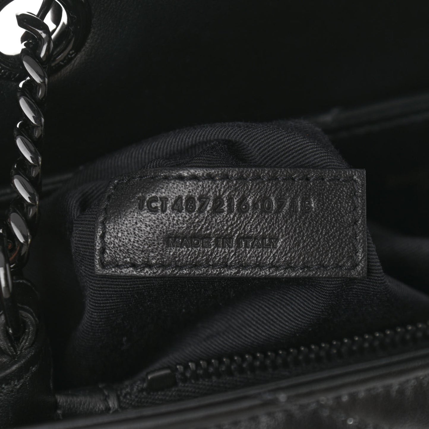 Calfskin Y Quilted Monogram Medium Loulou Chain Satchel Black